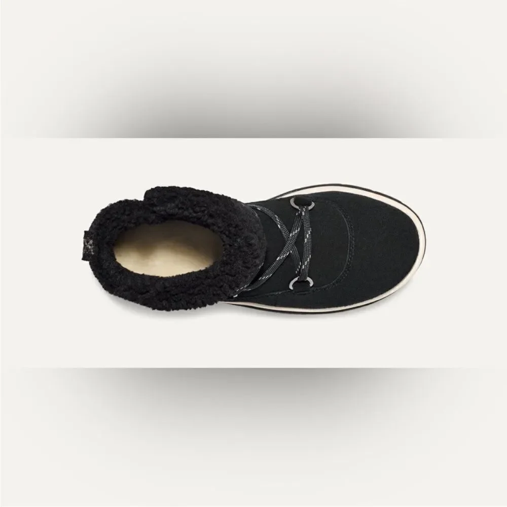 UGG Lakeside Heritage Lace Sneaker Boots Waterproof Suede Black 9